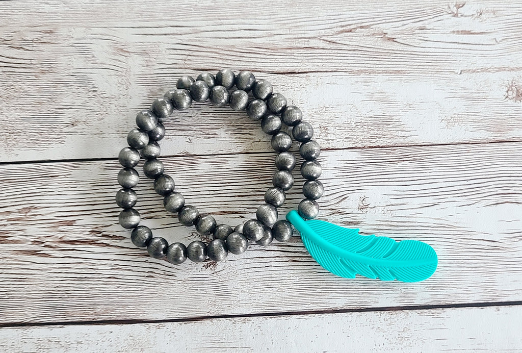 Turquoise Leaf Bracelet Set