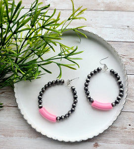Pink Tube Earrings