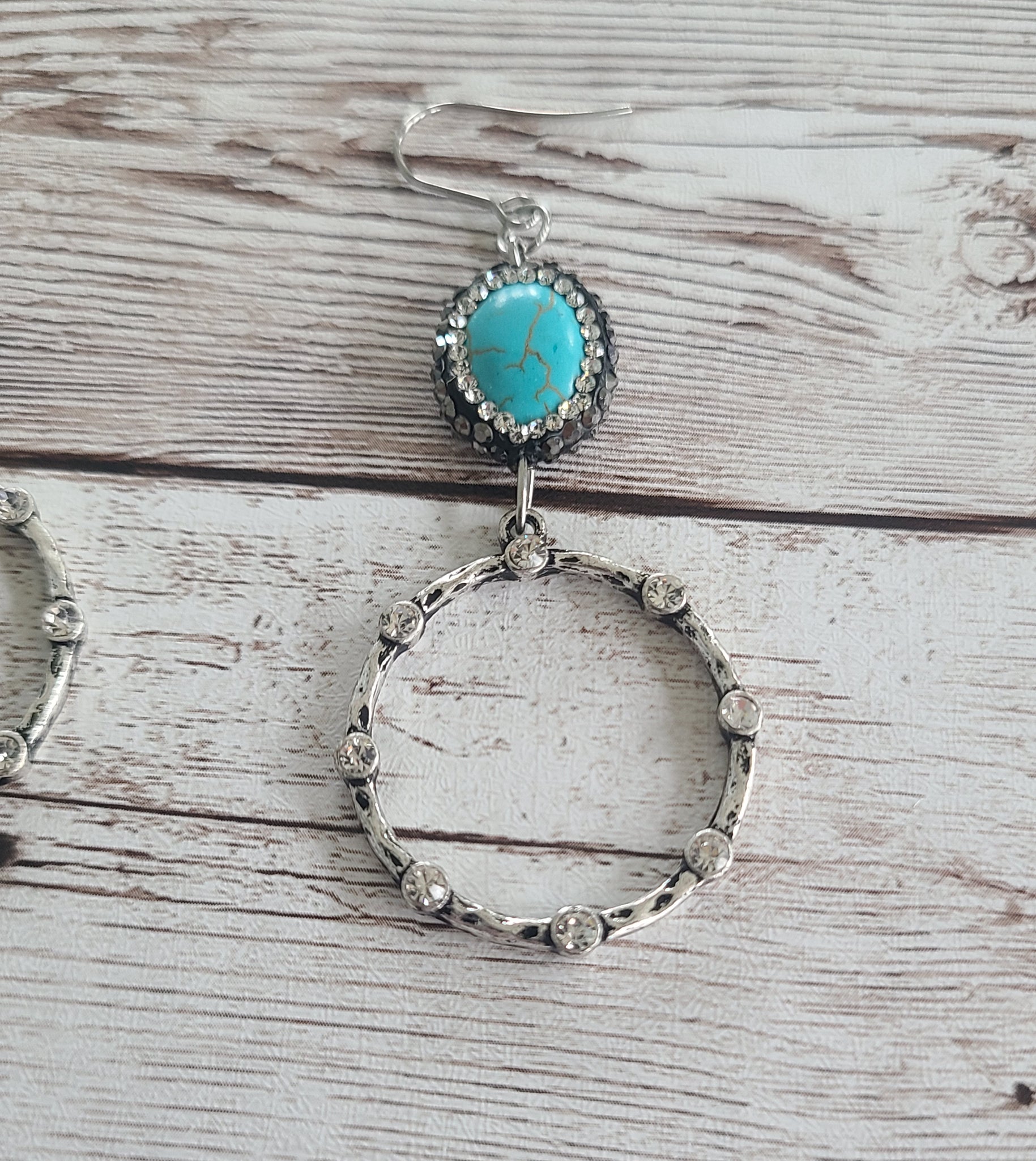 Paved Turquoise Hoops
