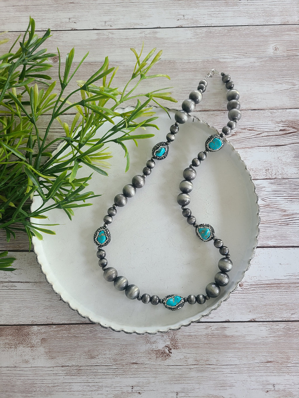 Paved Turquoise Necklace
