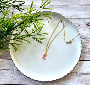 Pink Cowgirl Boot Necklace