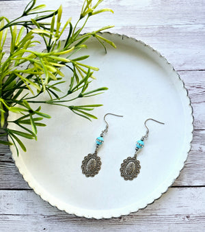 Turquoise Concho Earrings