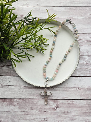 Glass Cross Necklace