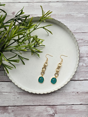 Teal Star Earrings