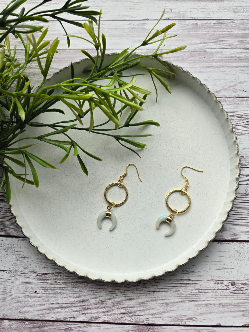 Amazonite Crescent Earrings