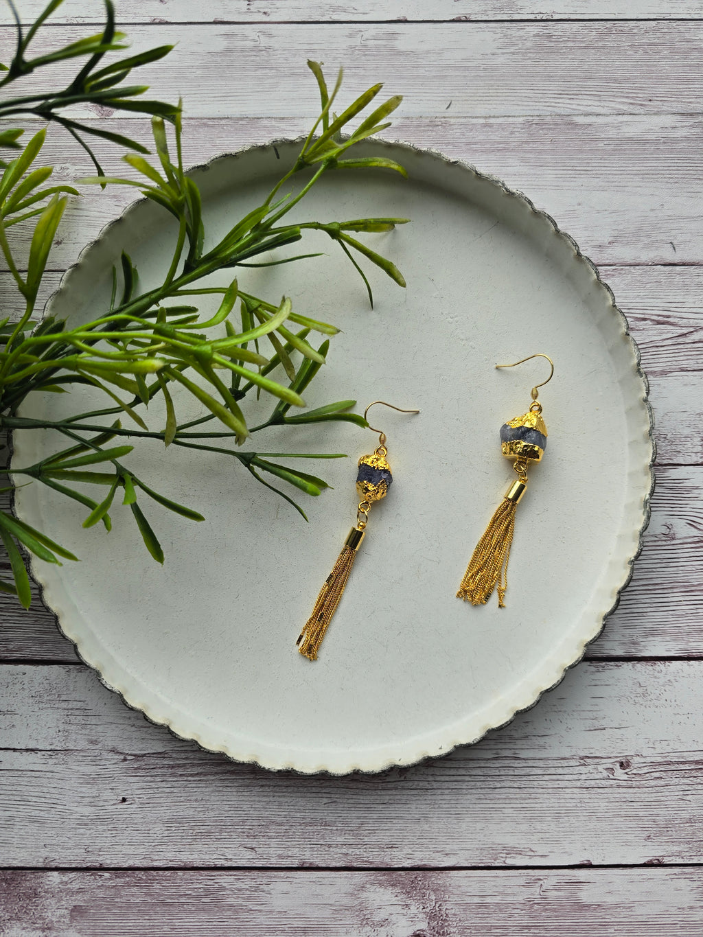 Tanzanite Tassel Earrings