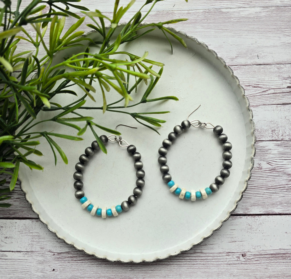 Howlite Hoop Earrings