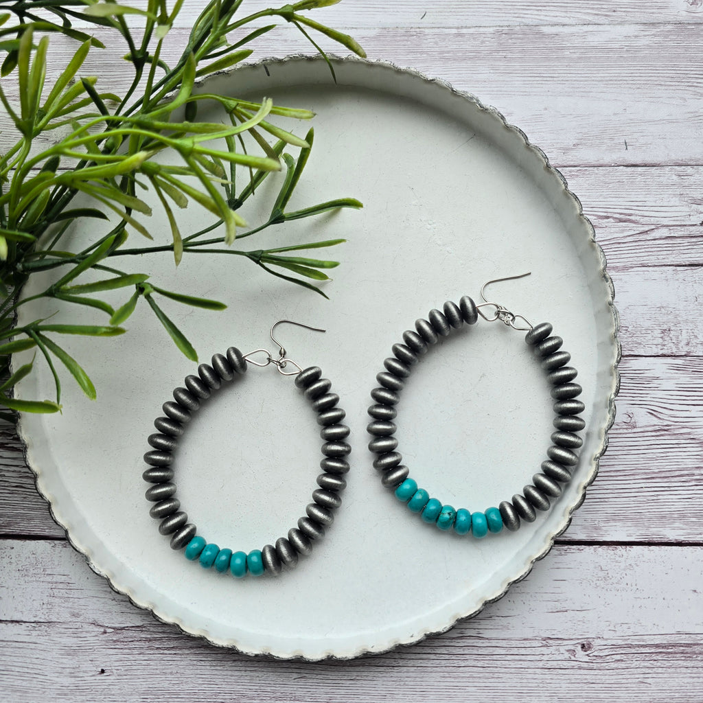 Teal Hoop Earrings