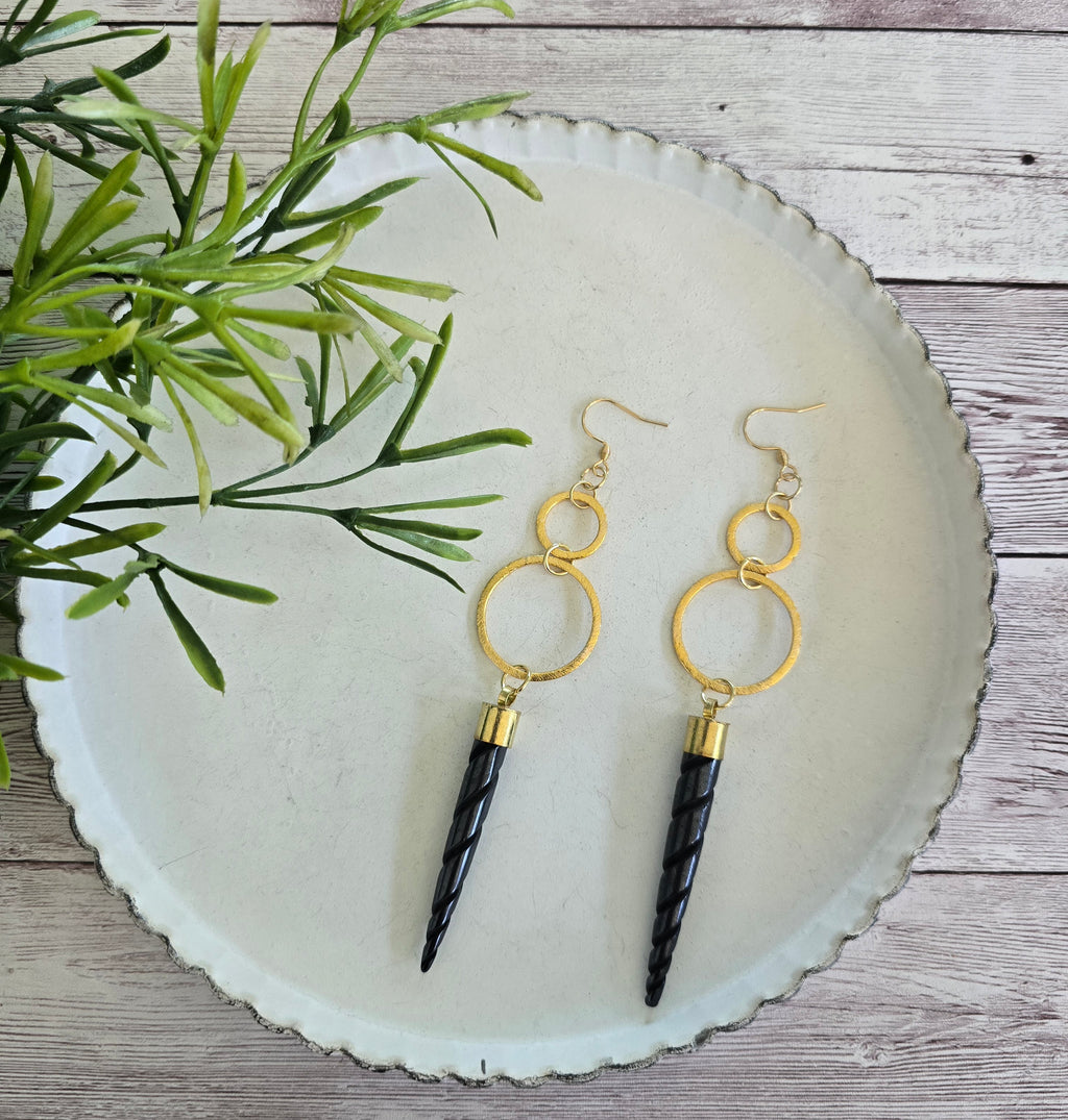 Black Spike Earrings