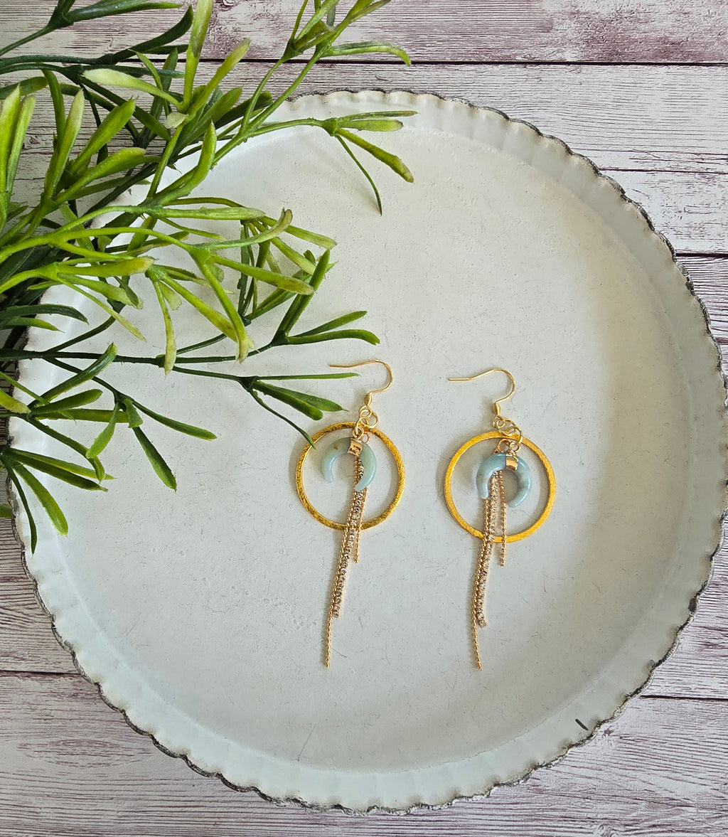 Amazonite Tassel Earrings