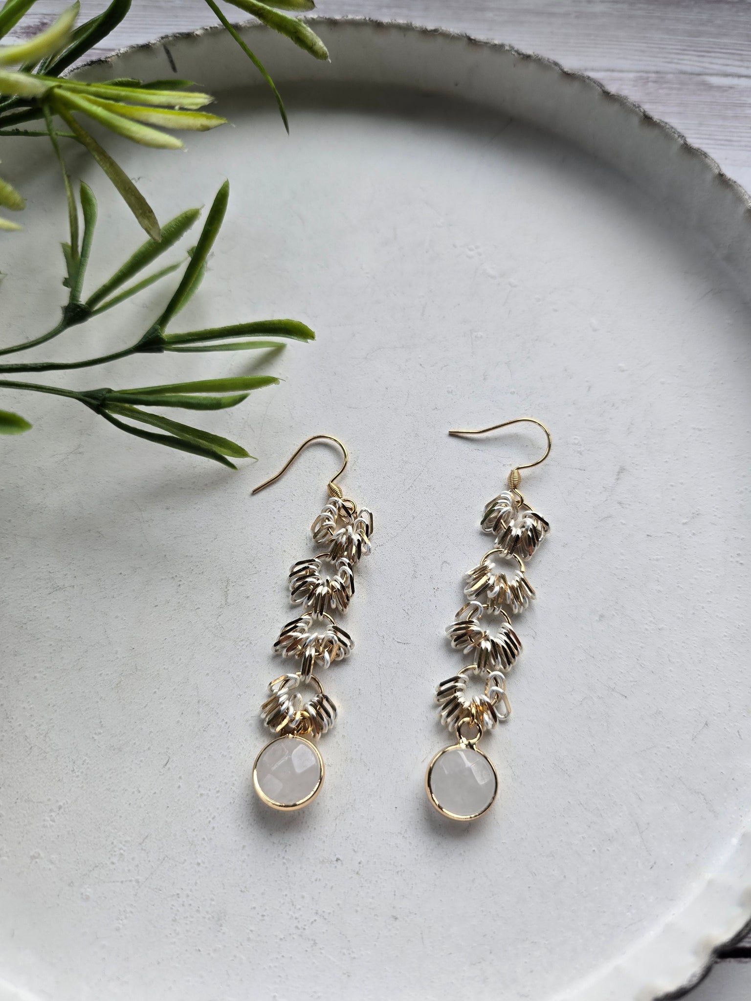 White Tassel Earrings