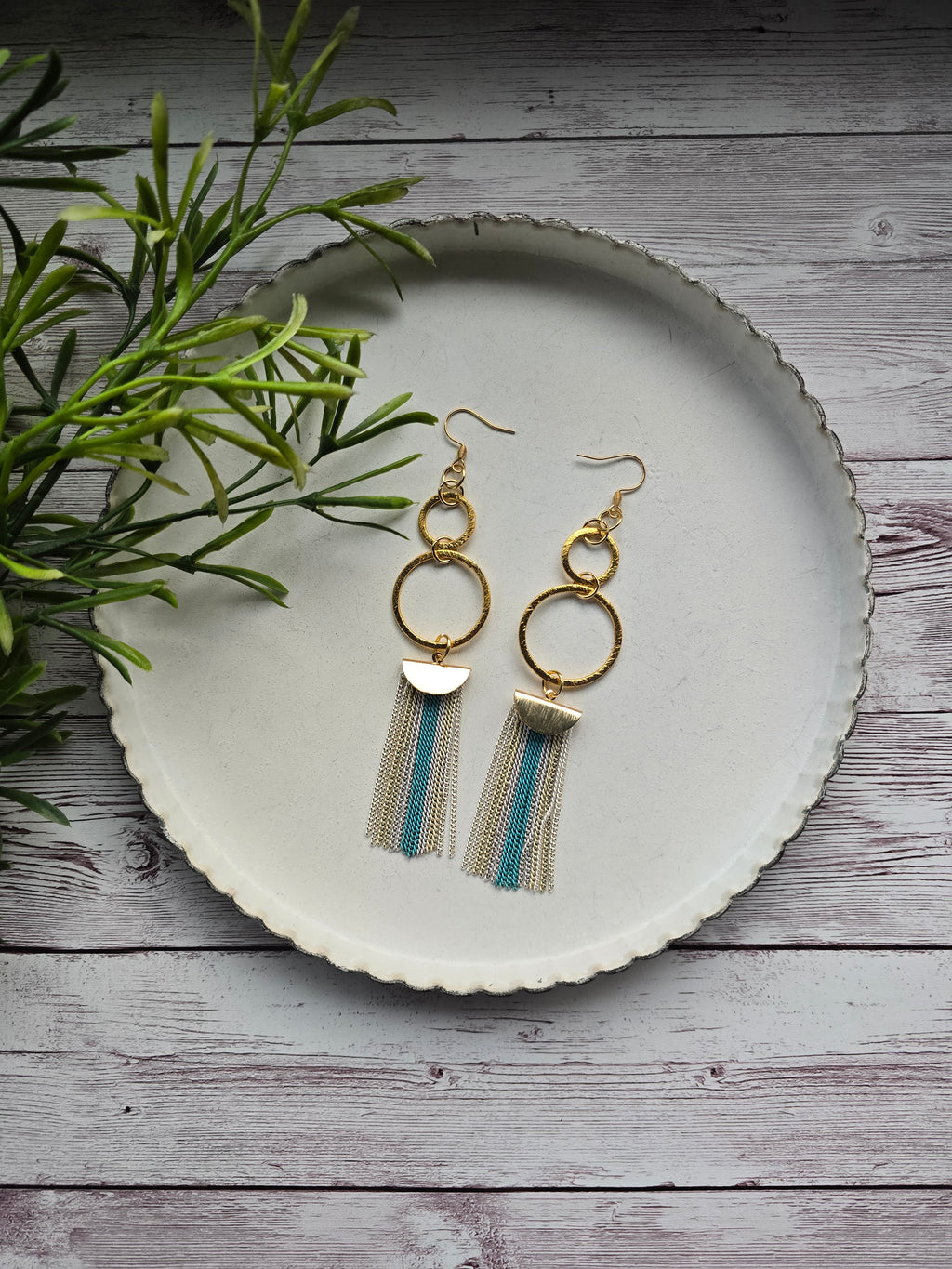 Blue Tassel Earrings