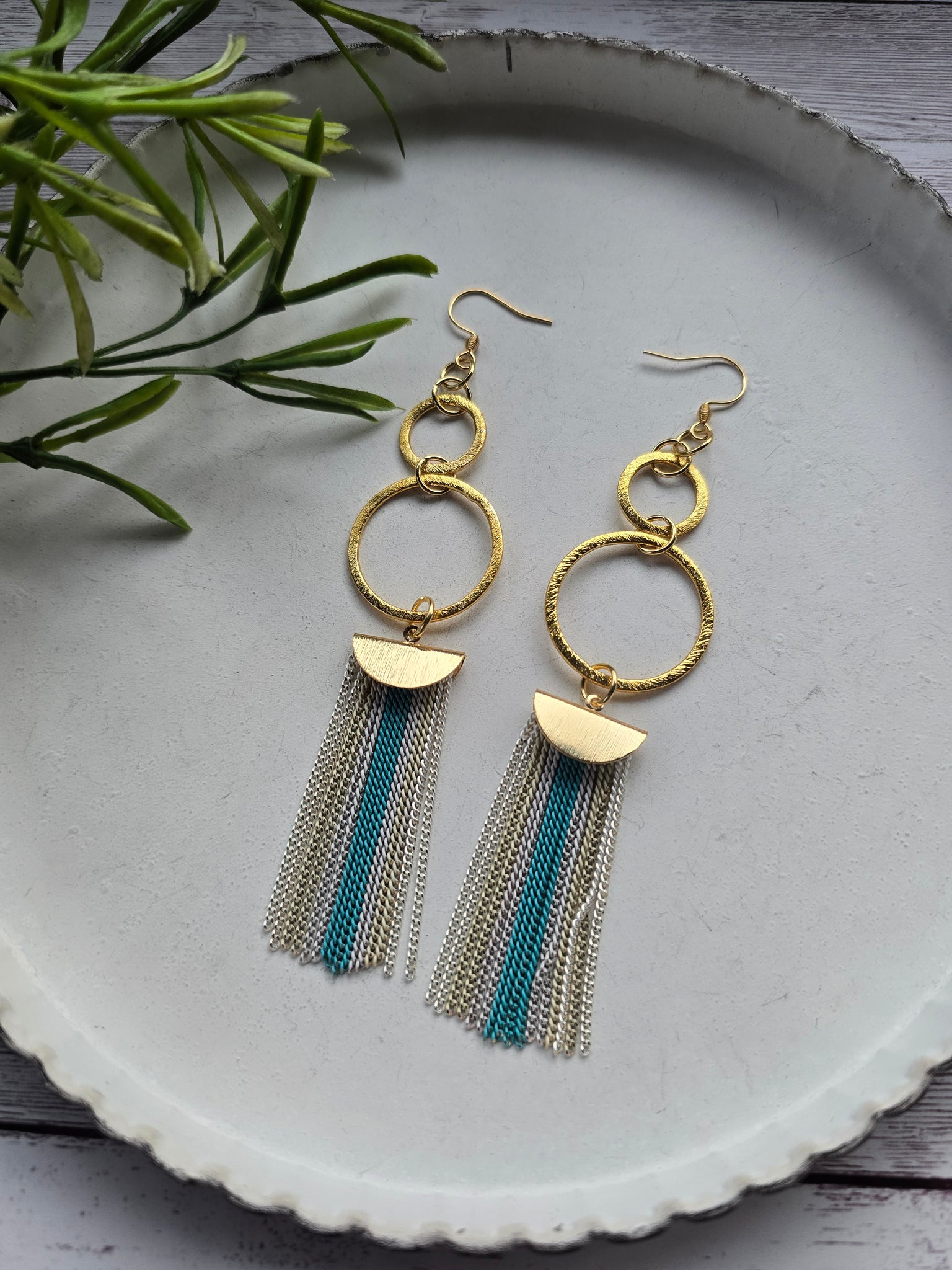 Blue Tassel Earrings