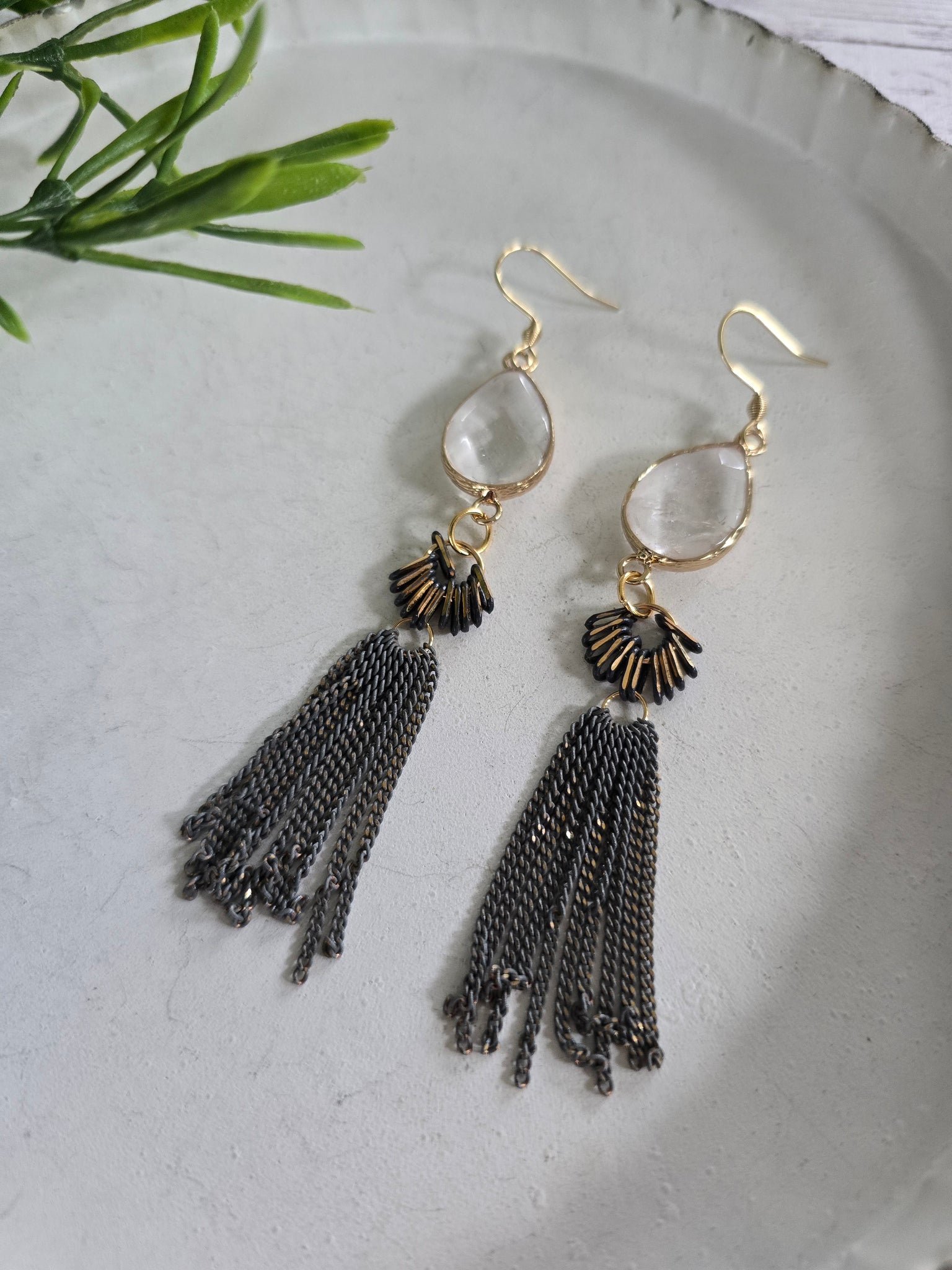 Charcoal Tassel Earrings