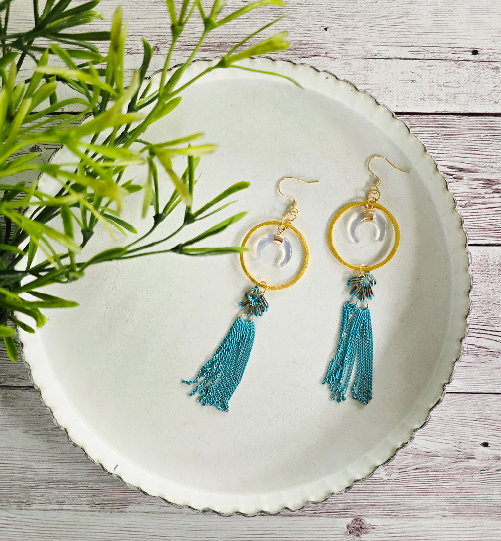 Turquoise Tassel Earrings