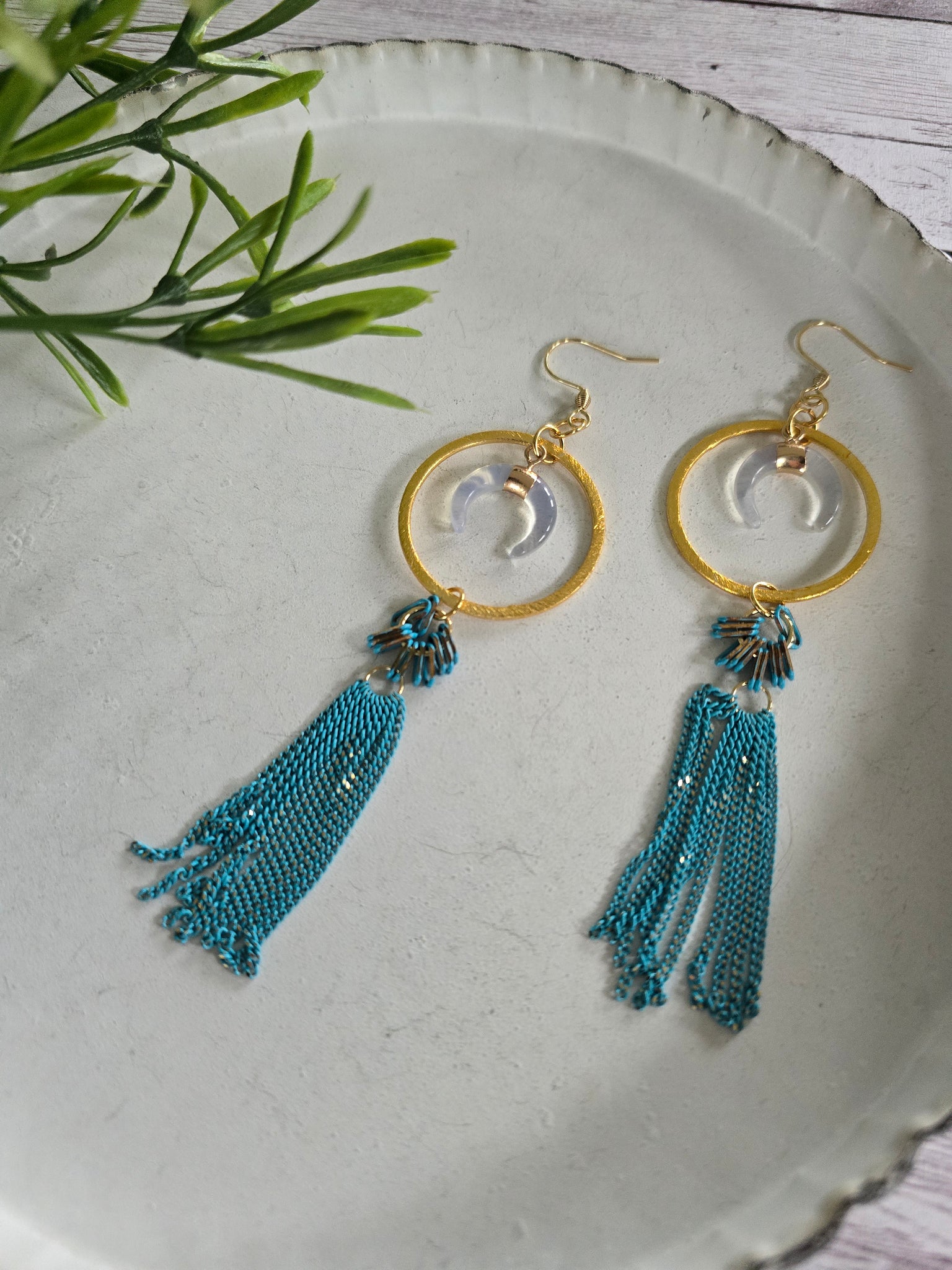 Turquoise Tassel Earrings