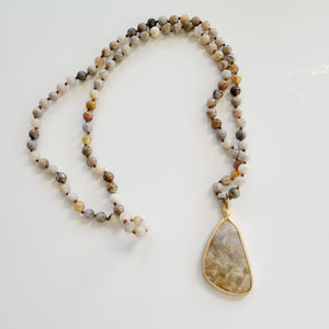 Agate & Bamboo Necklace