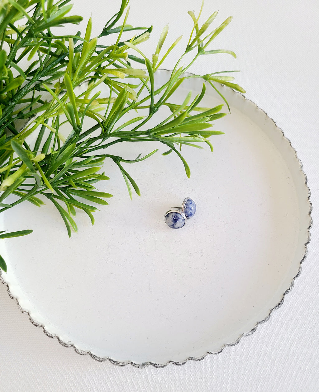 Blue Spot Jasper Studs