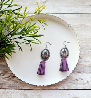 Purple Tassle Earrings